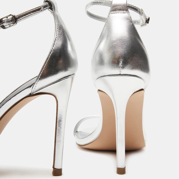 Steve Madden Silver Leather High Heel Sandal (size 11/ 12) - Picture 9 of 10